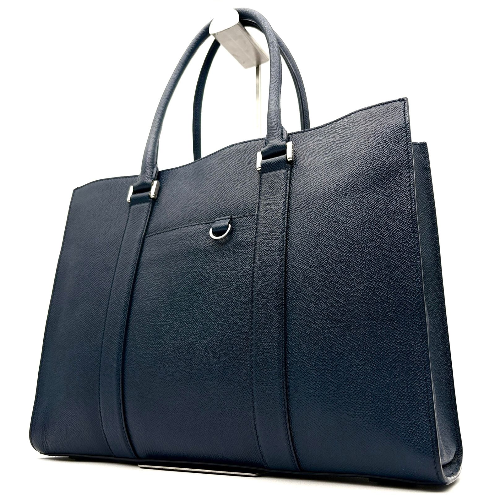 美品 ブルガリ BVLGARI ブルガリマン ビジネスバッグ ブリーフケース 書類カバン トートバッグ レザー 本革 ネイビー 紺 ボーナス 夏休み 帰省 お盆 敬老の日 サマーギフト シルバーウィーク ご褒美 メンズ 男性