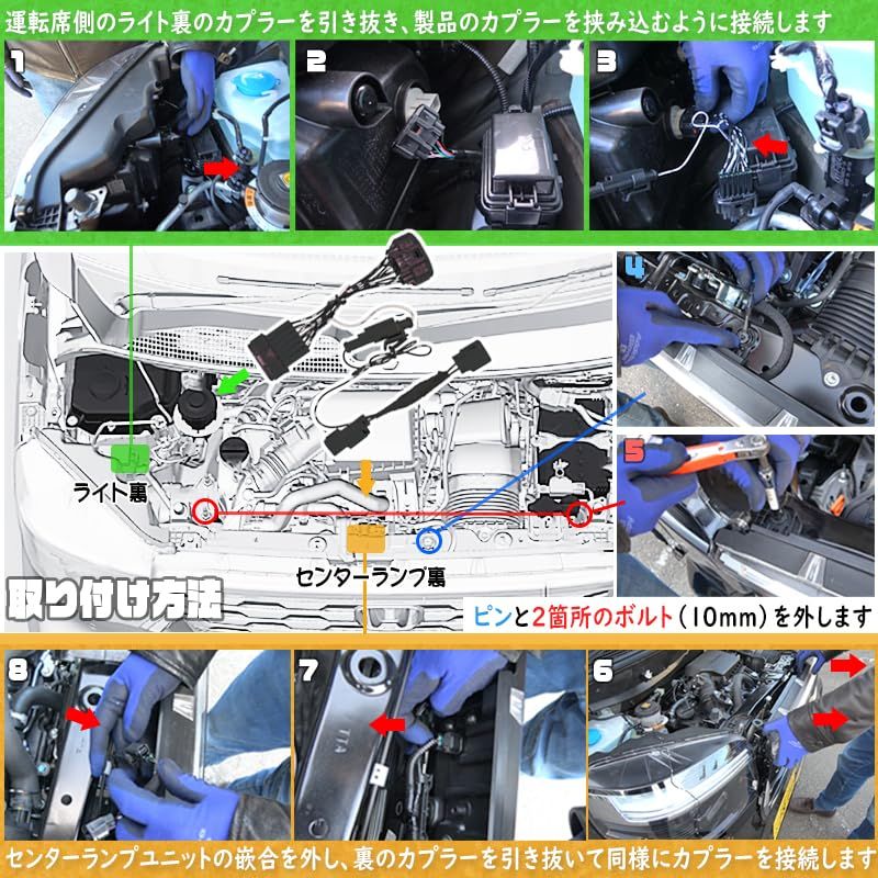 N-BOX カスタム 専用 JF5 JF6 センター ランプ デイライト 化 キットas 08a83bcf