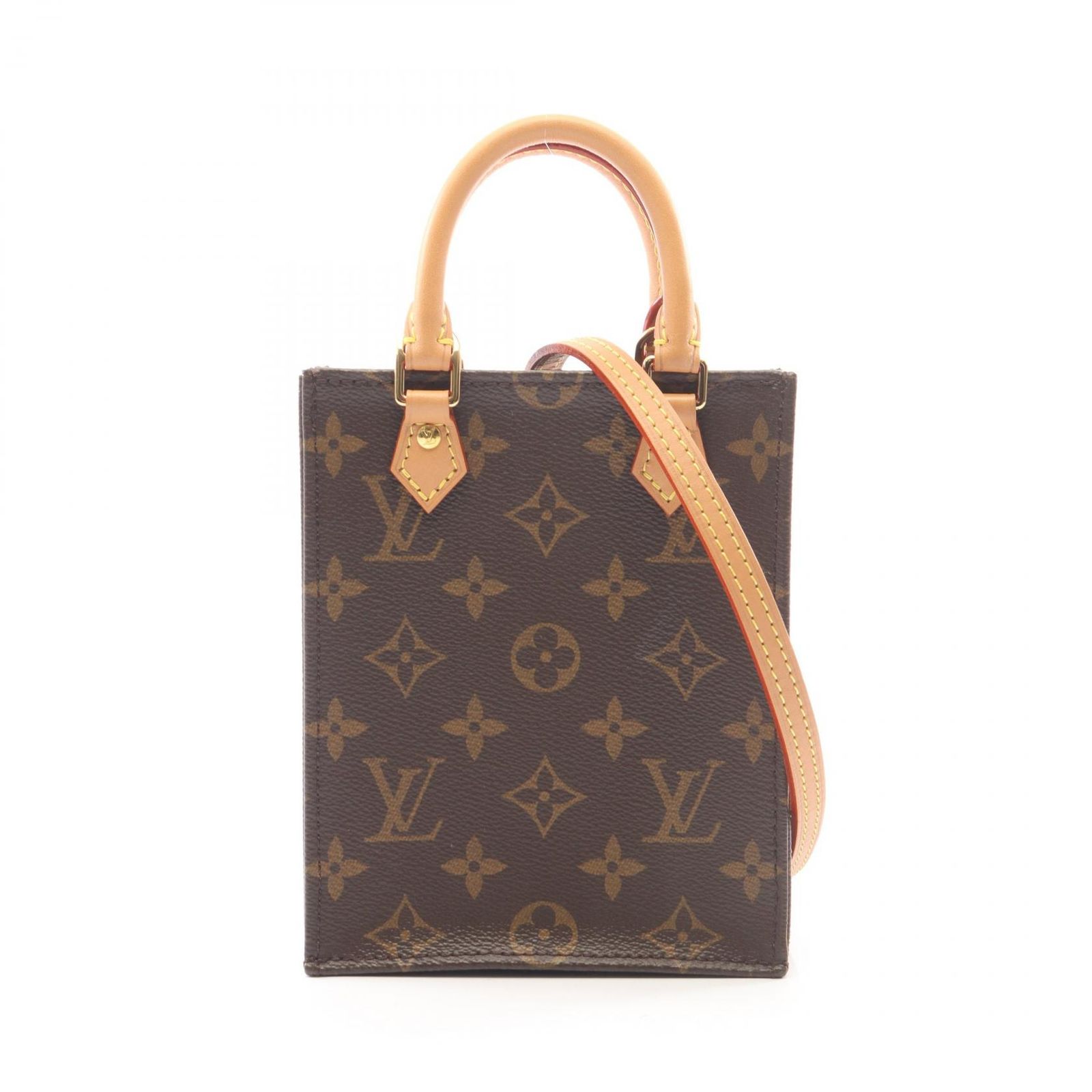 ルイ・ヴィトン LOUIS VUITTON ハンドバッグ プティット サックプラ 2WAY M69442 PVCコーティングキャンバス レザー プティット・サックプラ レディース Used A