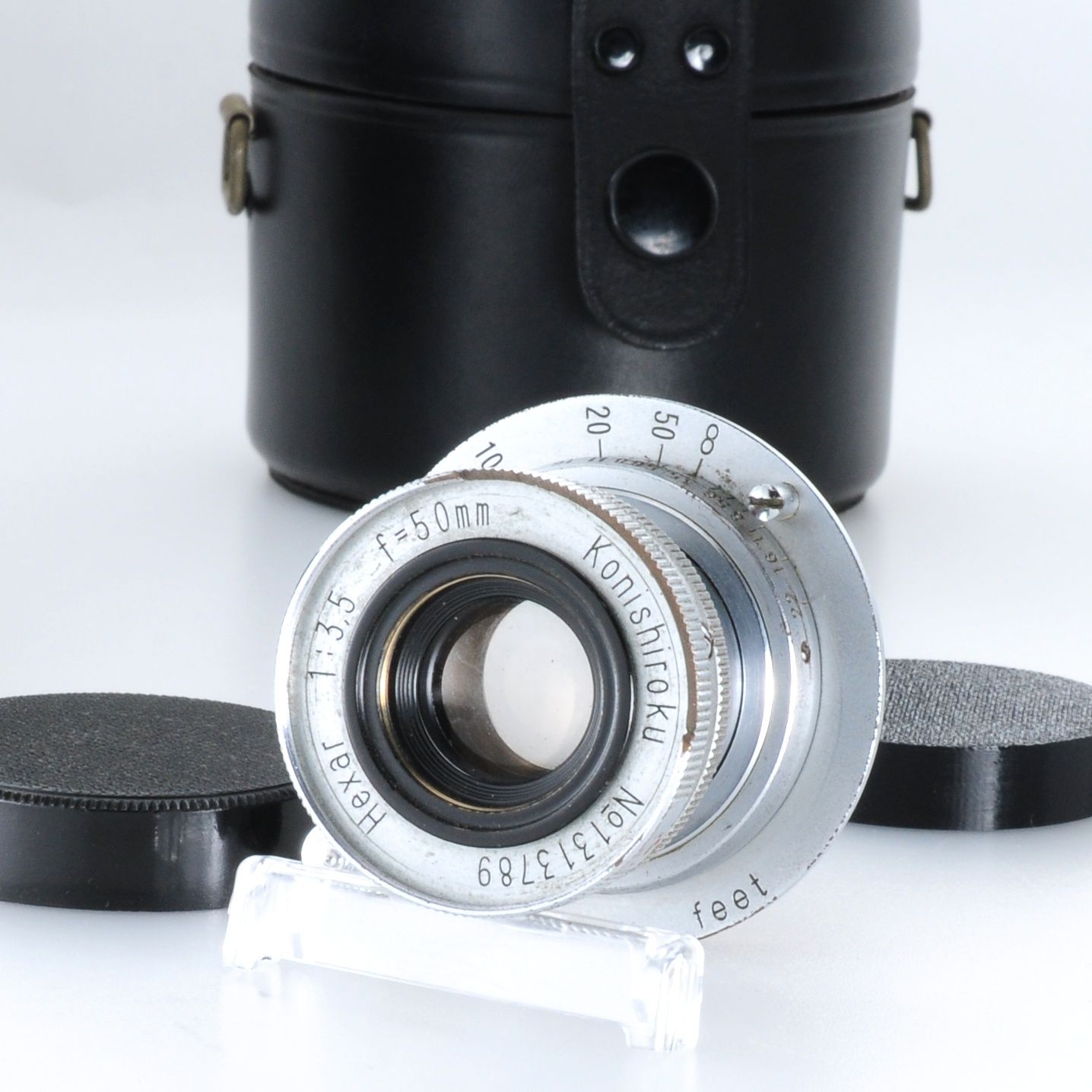 修理前提くもり【小西六】Konishiroku Hexar 50mm F3.5 MFレンズ + ケース #T887
