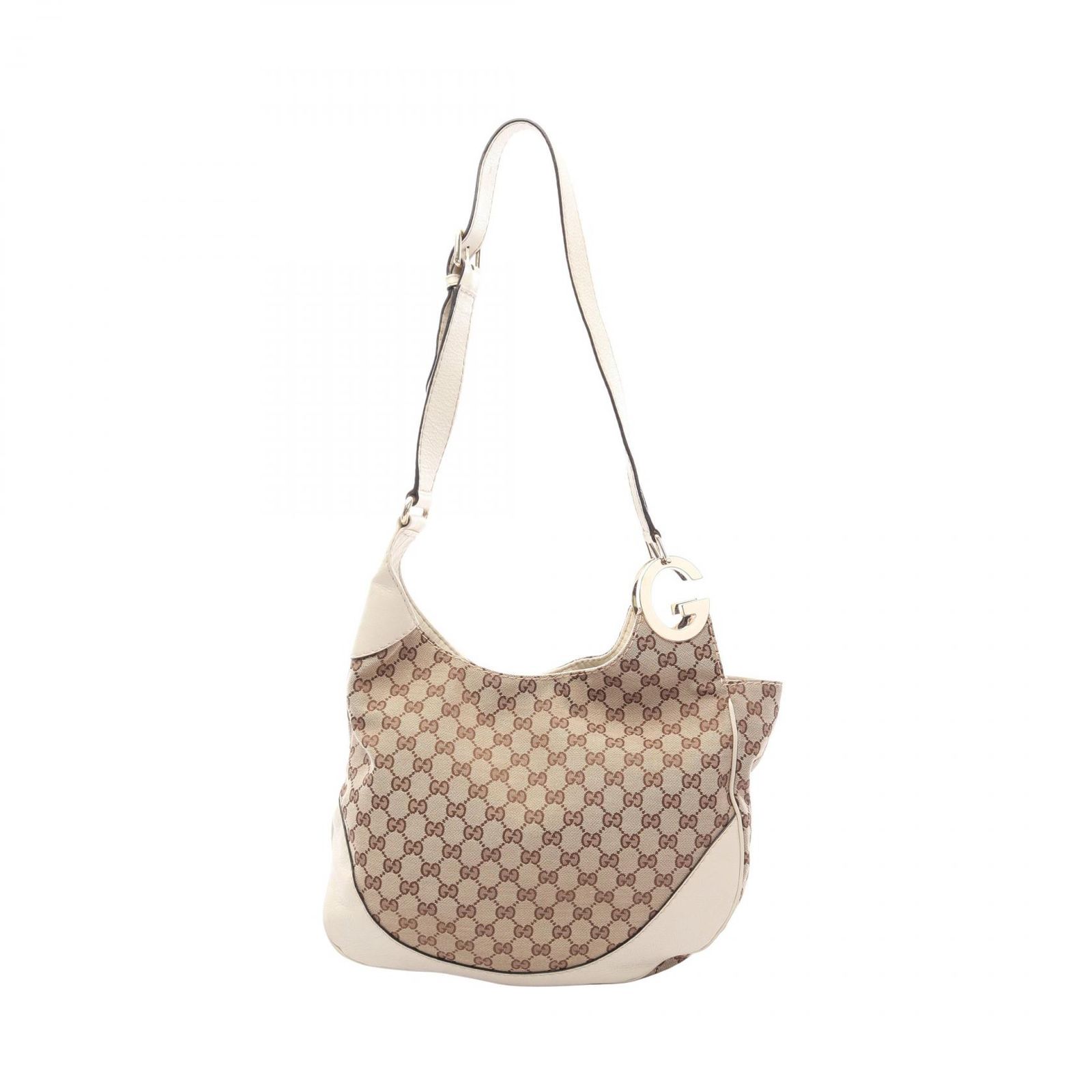 グッチ GUCCI ショルダーバッグ シャーロット GGキャンバス 203503 ベージュ/アイボリー キャンバス レザー シャーロット ショルダーバッグ レディース Used B