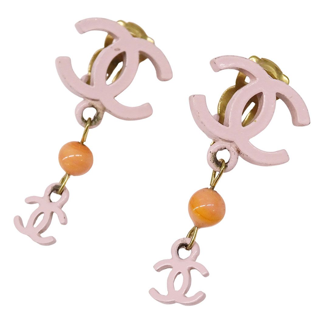 シャネル CHANEL イヤリング レディース ブランド メタル ピンク アクセサリー おしゃれ ココマーク スイング 可愛い 03S 【中古】