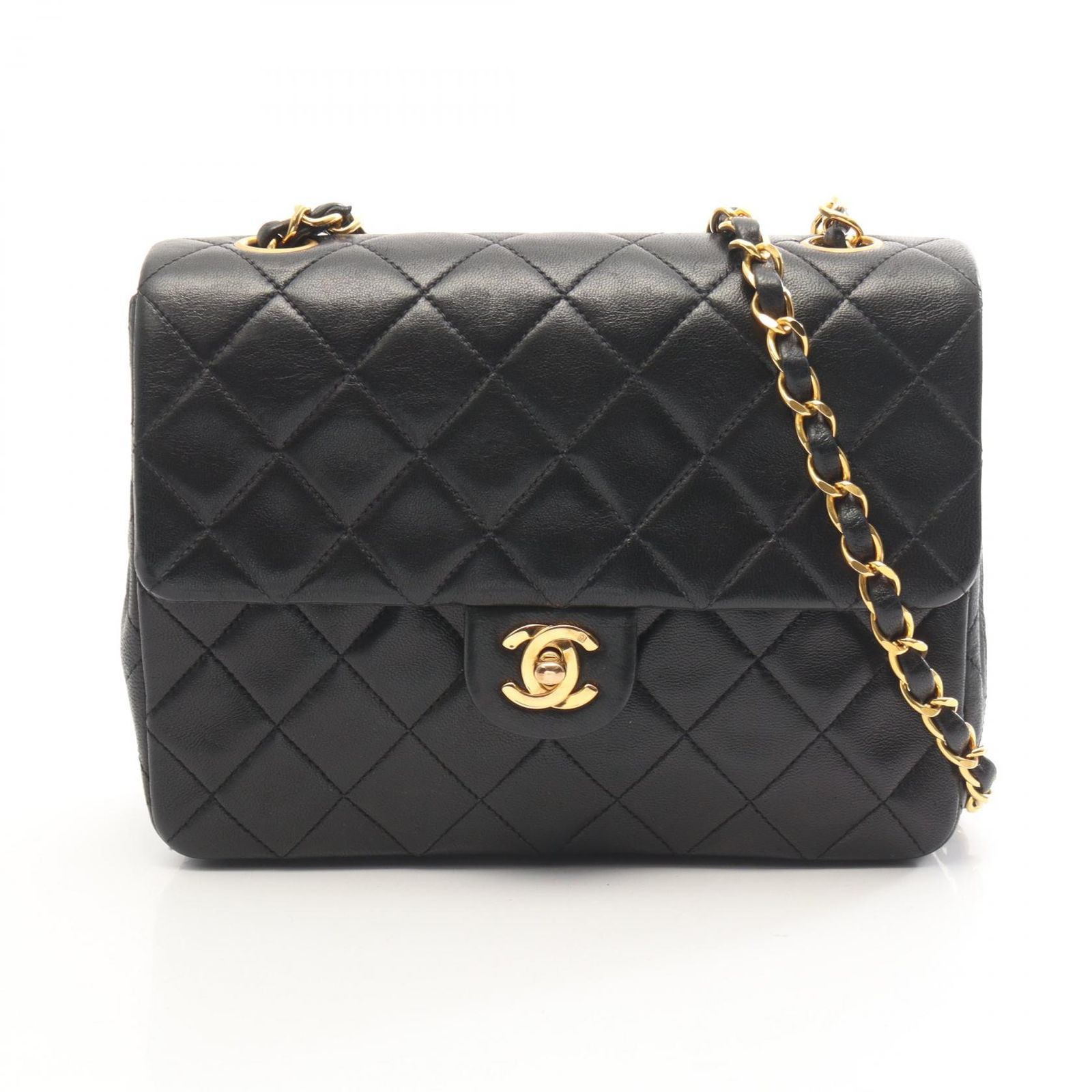 シャネル CHANEL ショルダーバッグ ミニマトラッセ20 ブラック ラムスキン（羊革） ミニマトラッセ チェーンショルダー レディース Used A