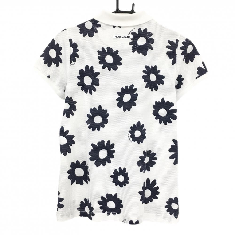 パーリーゲイツ 半袖ポロシャツ 白×ライトブルー ボーダー レディース 1(M) ゴルフウェア PEARLY GATES PEARLY 半袖ポロシャツ GATES [240101430737] ストスト 1(M