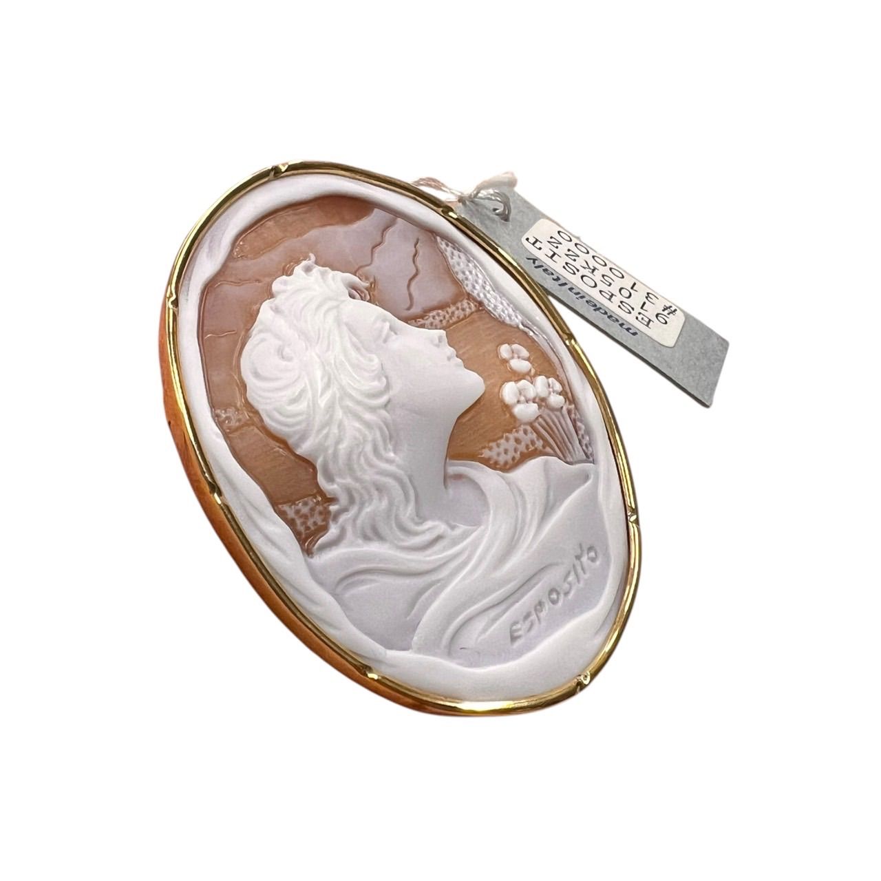 エスポジート作 CAMEO BAMBINO ITALY K18 シェルカメオ ブローチ