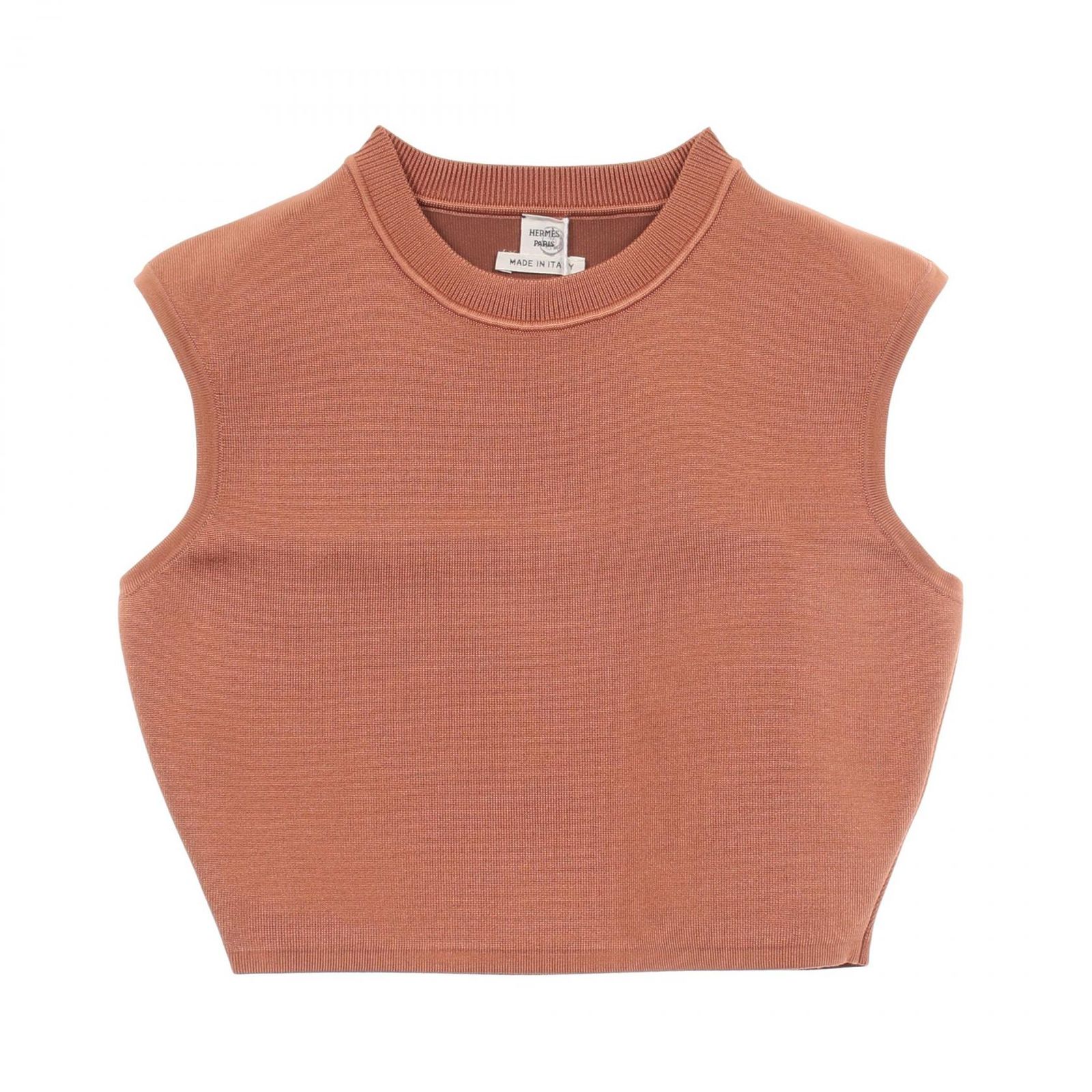 HERMES エルメス　ノースリーブ　ニット　シルク エルメス HERMES ニット ノースリーブ シルク トップス レディース