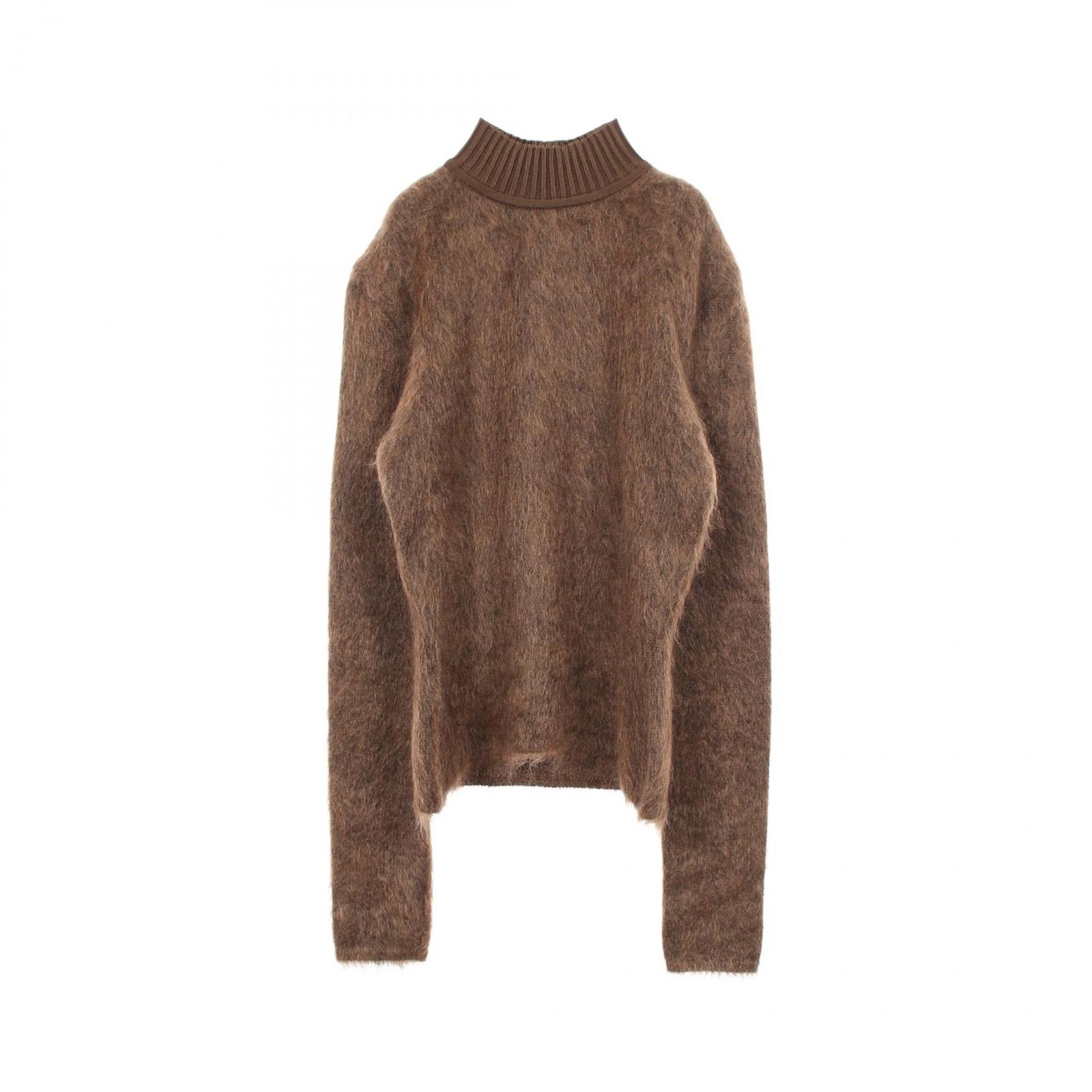 エルメス HERMES ニット ハイネック ジャギー ウール シルク ニット レディース Used A