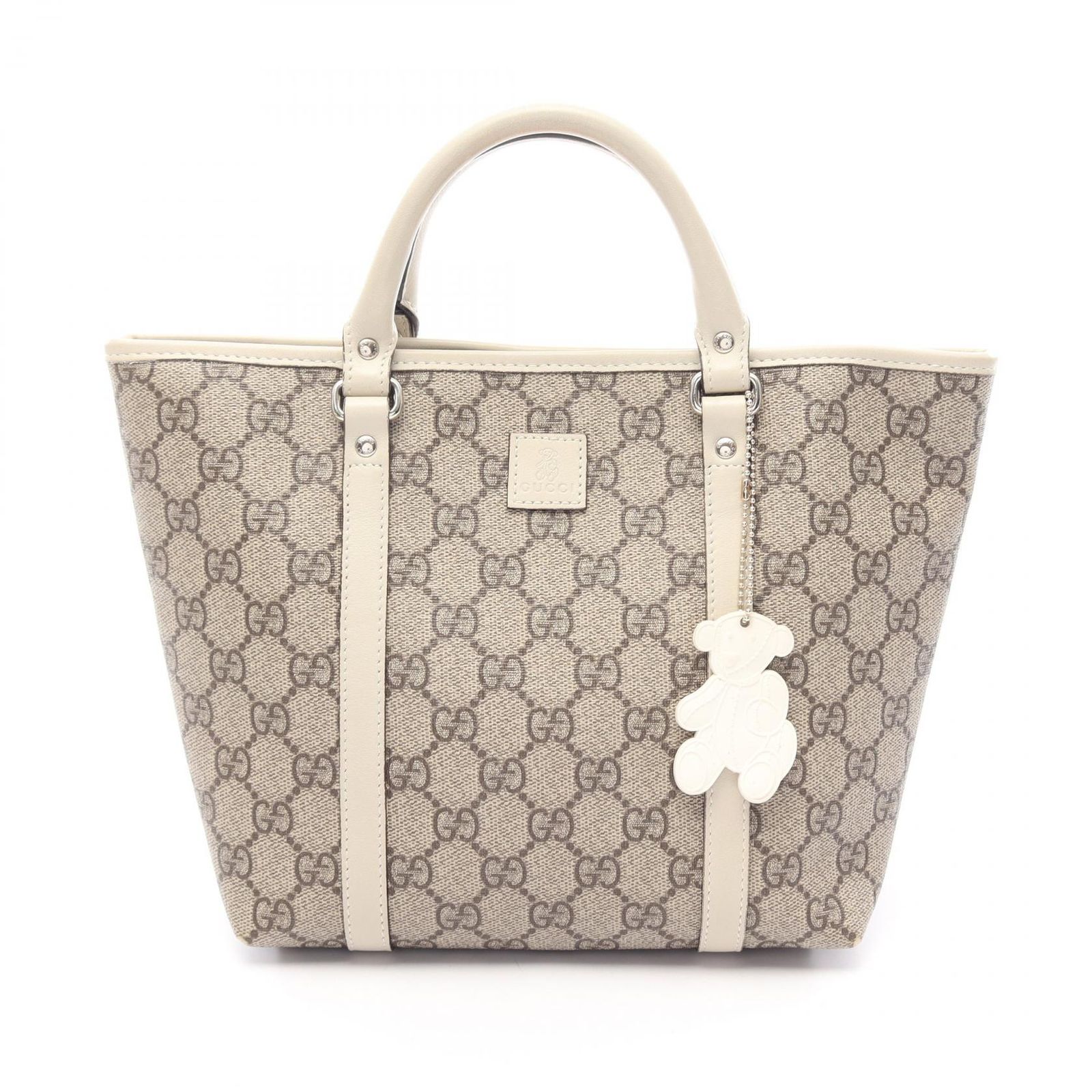 グッチ GUCCI トートバッグ グッチチルドレンズ GGスプリーム 297557 ベージュ/アイボリー PVCコーティングキャンバス レザー チルドレンズ GGスプリーム ハンドバッグ