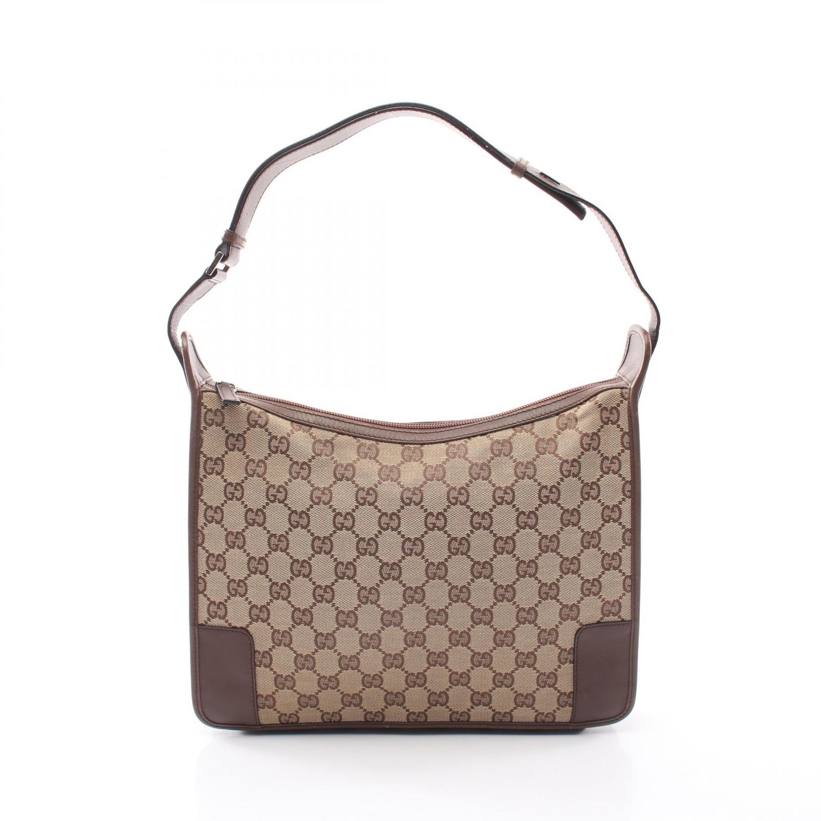 グッチ GUCCI ショルダーバッグ GGキャンバス 90481 ベージュ/ダークブラウン キャンバス レザー ワンショルダー レディース Used A