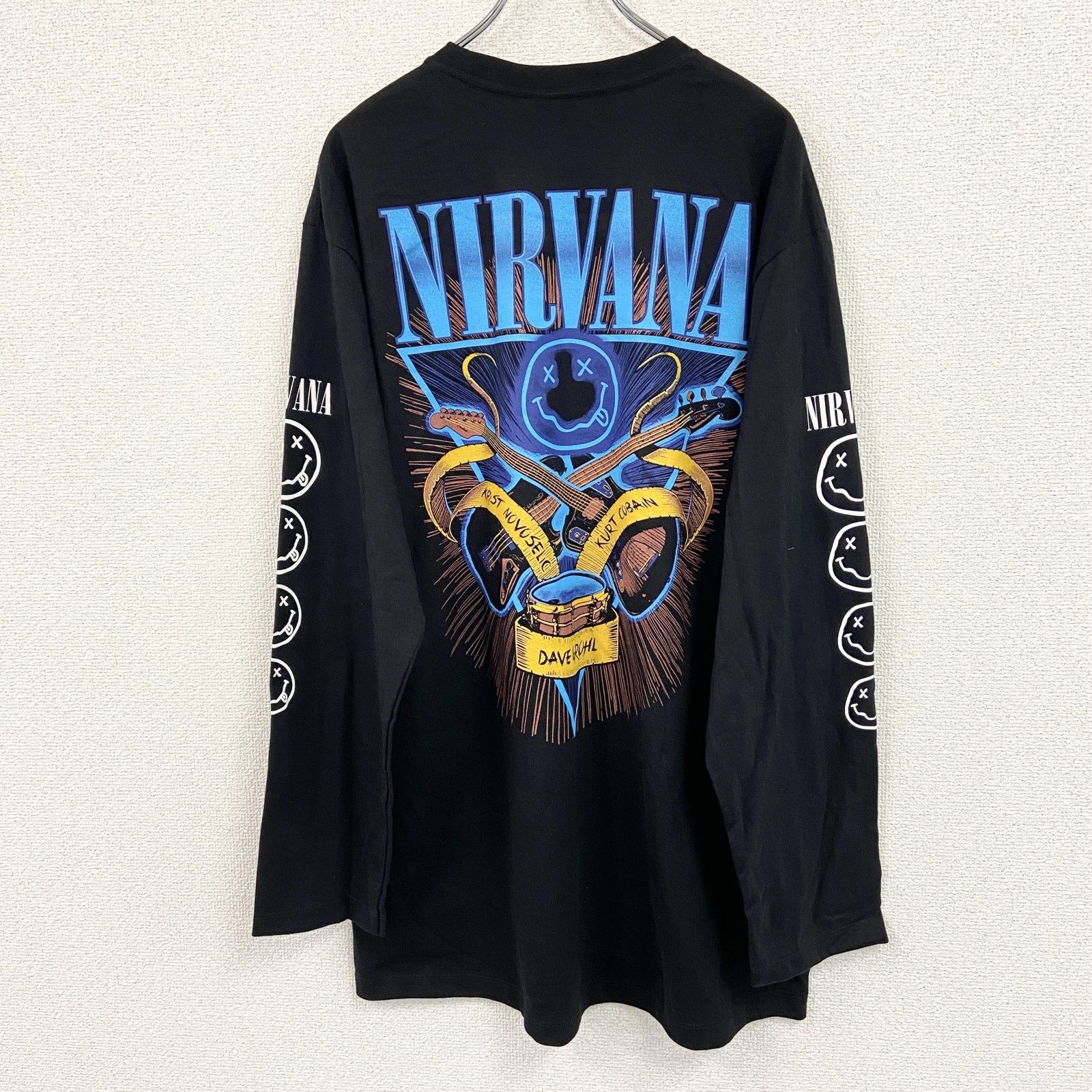 ROCK Yeah 長袖バンドプリントTシャツ/ロンT バンT NIRVANA