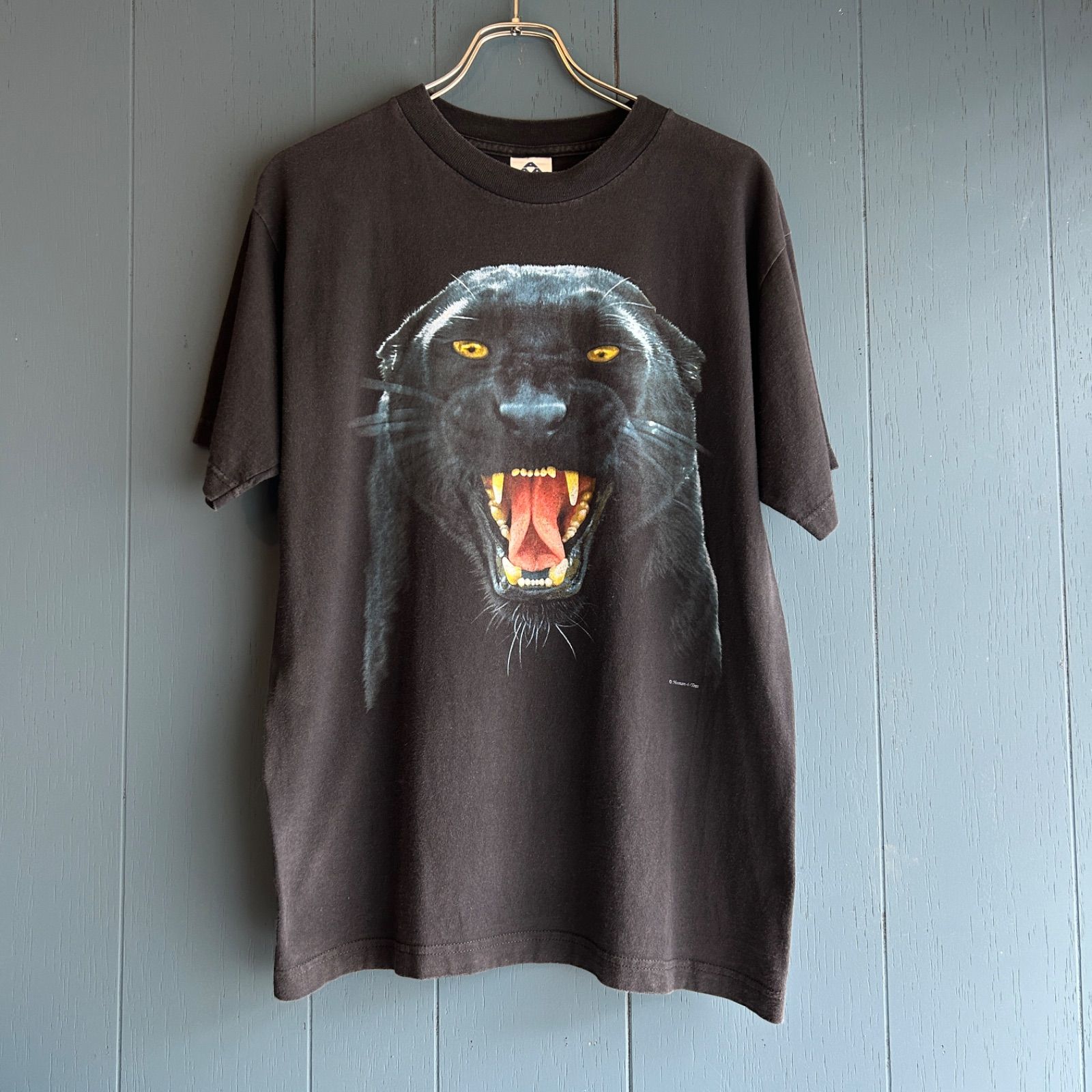 美品　ブラックパンサー　human-I-tees AAAボディ　90s後期　カニエウエスト　アートtee ゴールデンサイズ