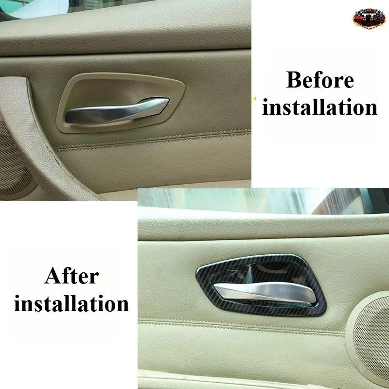 BMW E90 3シリーズ 2005-2012用 ドアハンドルボウルカバー 2個/1セット - 精密ステッカー、傷防止、光沢仕上げ