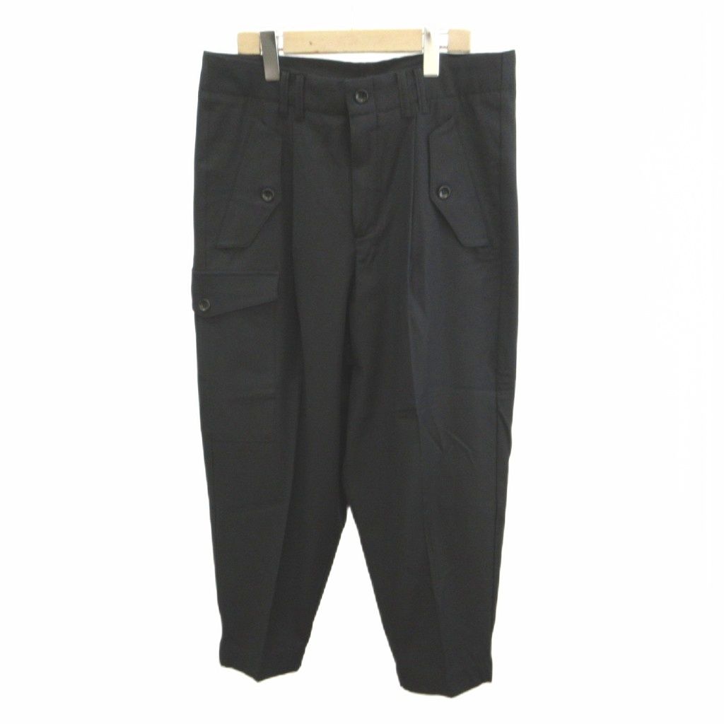 ジョルジオアルマーニ GIORGIO ARMANI パンツ スラックス パンツ ウール 50 黒 ブラック 1タック/ 0SGPP09WT01FZ NP ■GY19