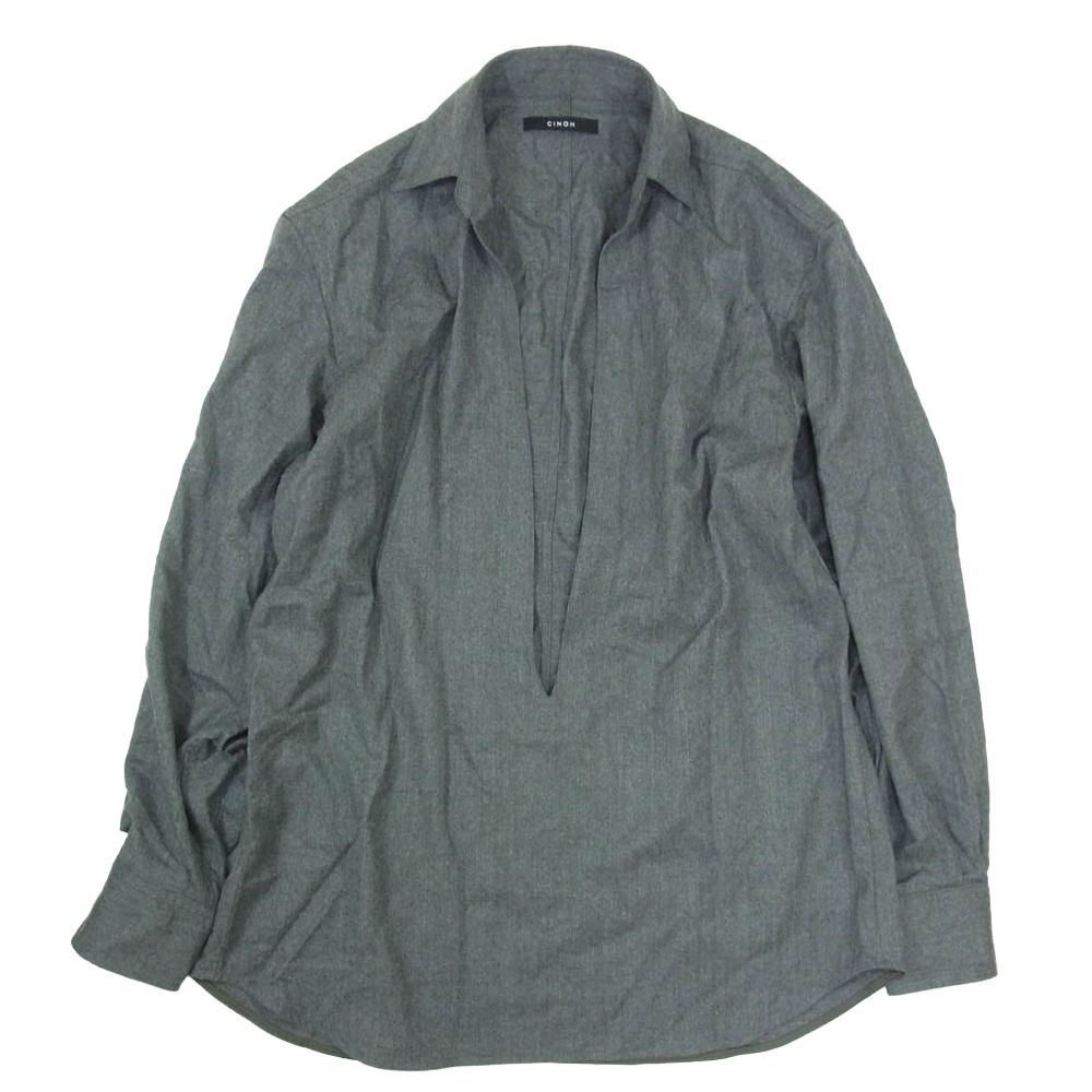 チノ CINOH 25WST302 高密度ツイルフランネル プルオーバーシャツ グレー系 46【中古】