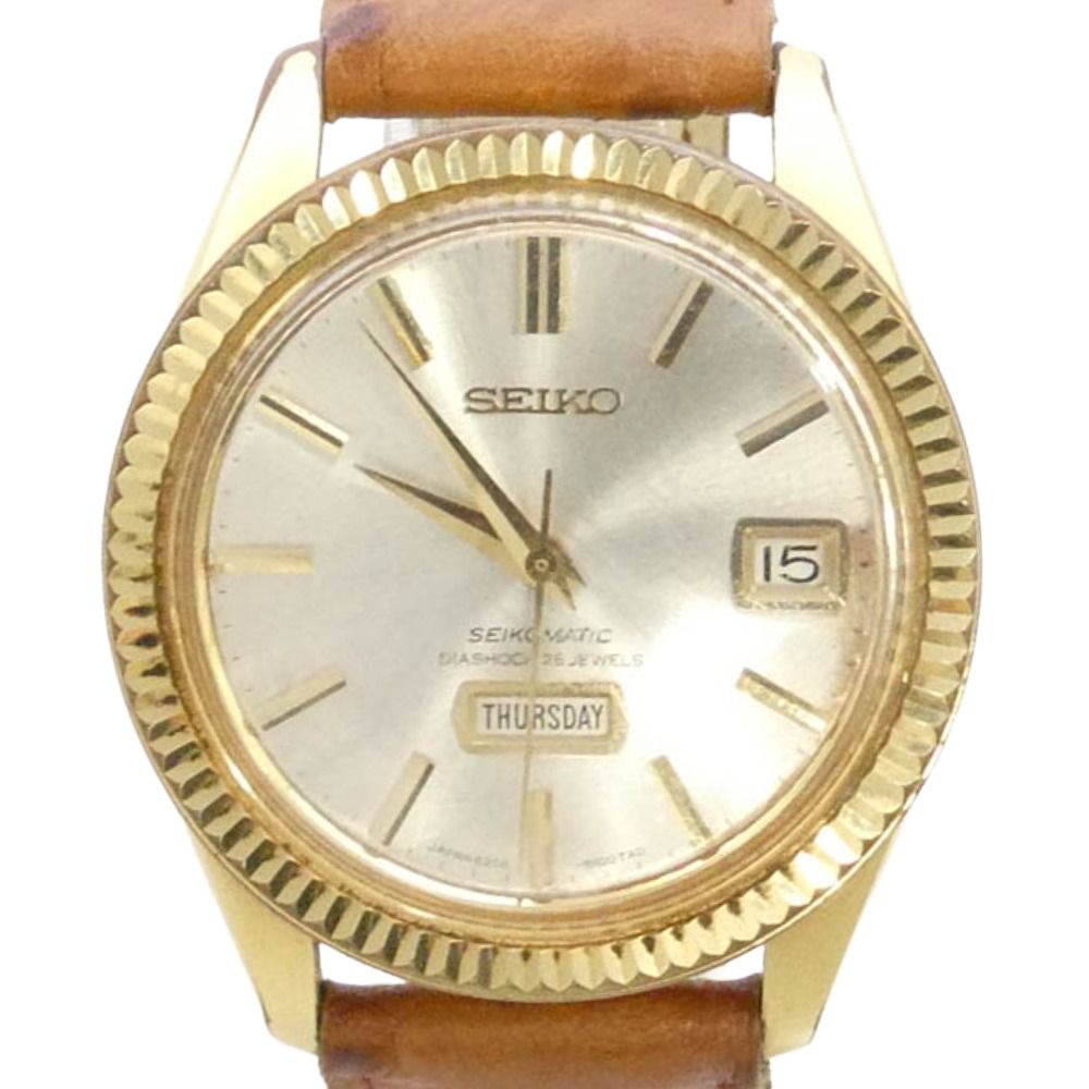 レア！ 腕時計 SEIKO セイコー 7N00-6040 ゴールド 薄型 中古品 SEIKO セイコー 6206-8080 マチック ウィーク 自動巻き 腕時計