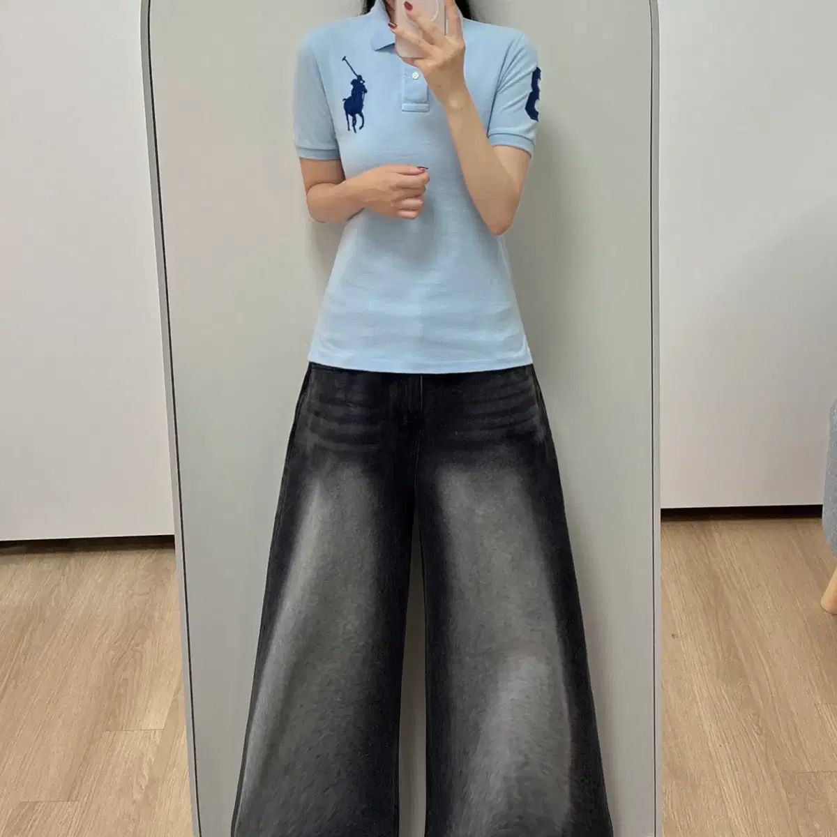 ポロ ラルフローレン ビックポニー スカイブルー カラ― 半袖 Tシャツ