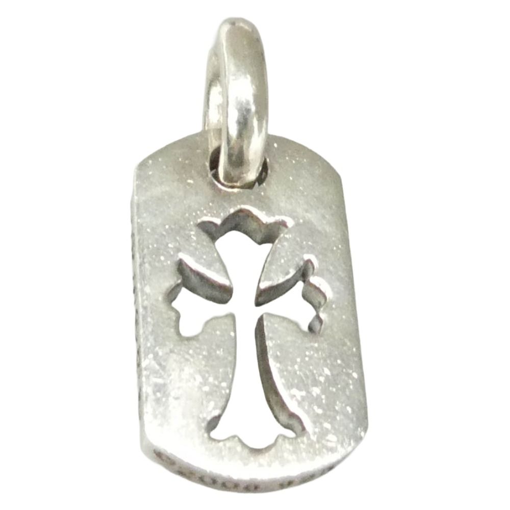 CHROME HEARTS クロムハーツ（原本無） レシート付属 DT TNY CO CRS タイニー カットアウトクロス ドッグタグ チャーム ペンダントトップ シルバー系【美品】【中古】