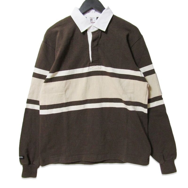 BARBARIAN 12oz ロングスリーブ パネルボーダーラガー シャツ XL BARBARIAN バーバリアン 長袖ラガーシャツ 12oz ロングスリーブ パネル