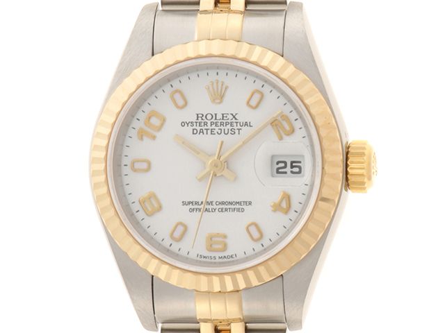 ROLEX ロレックス P番 ウォッチ デイトジャスト 時計 79173 腕時計 K18イエローゴールド K18YG/ステンレス ホワイトトビアラビア 自動巻き レディース【中古】432