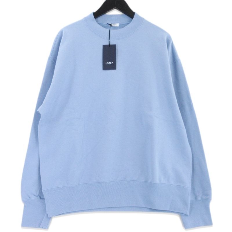 未使用 LOEFF ロエフ スウェットプルオーバー 88826000000 クルーネック スウェットシャツ 裏毛 UNISEX ブルー 1 99001185