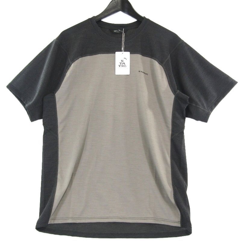 未使用 STATIC スタティック Chord Wool S/S Shirts 105202 コードウール スリーブレスシャツ アスレチックフィット Teak L 61005849