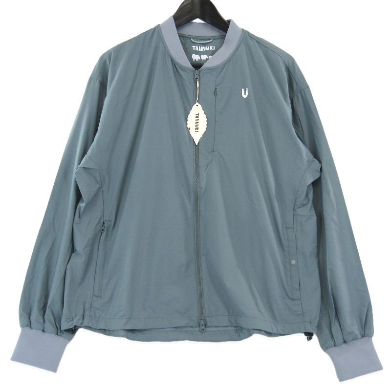 未使用 TANNUKI タヌキ Sato Wind Blouson 2 121TA7P2 ウインドブルゾン MA-1デザイン アウトドア Blue Grey S 61005853