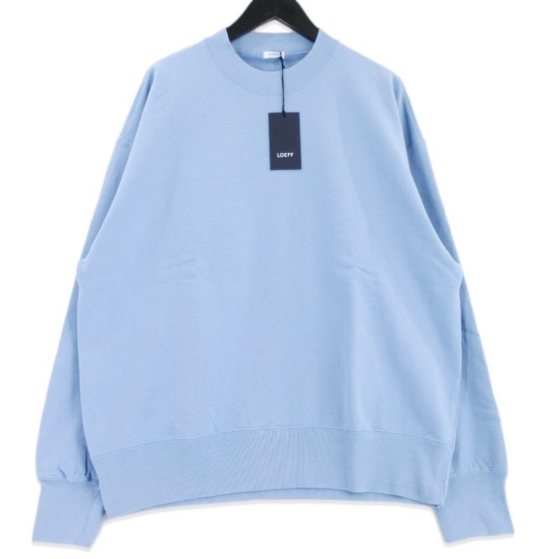 未使用 LOEFF ロエフ スウェットプルオーバー 88826000000 クルーネック スウェットシャツ 裏毛 UNISEX ブルー 2 99001184