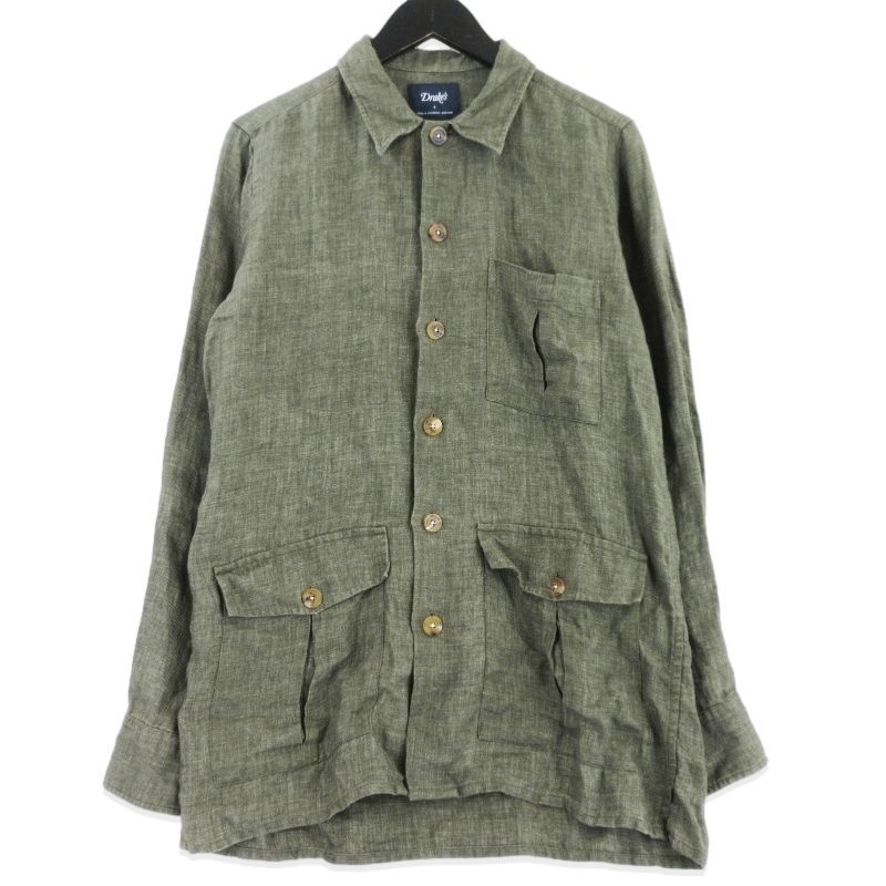 Drake's ドレイクス シャツジャケット リネンオーバーシャツ Linen