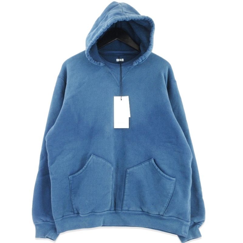 美品 A.PRESSE アプレッセ ヴィンテージ加工 スウェットパーカー 25AAP-05-10 25AW Vintage Attached Hood Sweat ブルー 2 99001197