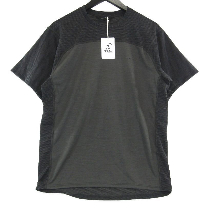 未使用 STATIC スタティック Chord Wool S/S Shirts 105202 コードウール スリーブレスシャツ アスレチックフィット Carbon S 61005848