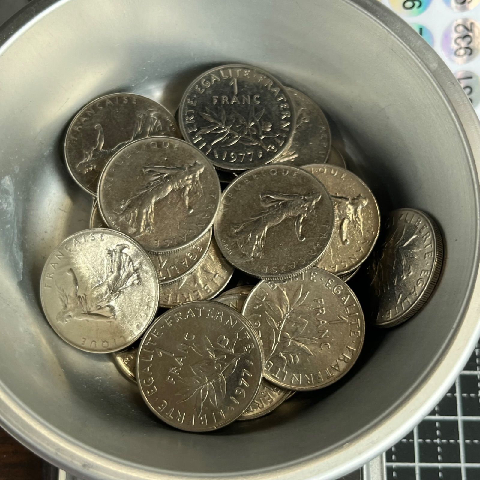 古銭】フランス 1/2フラン硬貨 約149gまとめ売り 種をまく女性 ラ