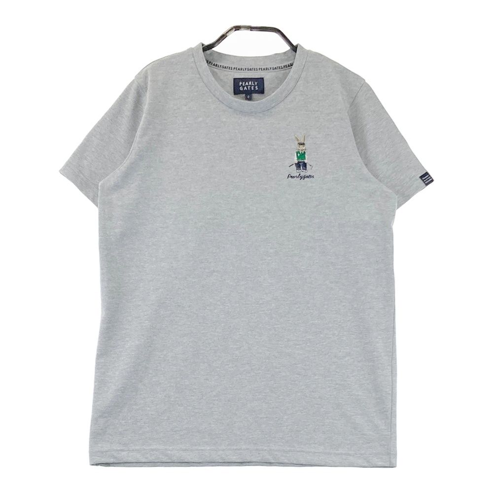 サイズ：0 PEARLY GATES パーリーゲイツ 2023年モデル 半袖Tシャツ  グレー系 [240101632264] ゴルフウェア レディース ストスト サイズ：0 PEARLY GATES パーリーゲイツ 2023年モデル 半袖Tシャツ