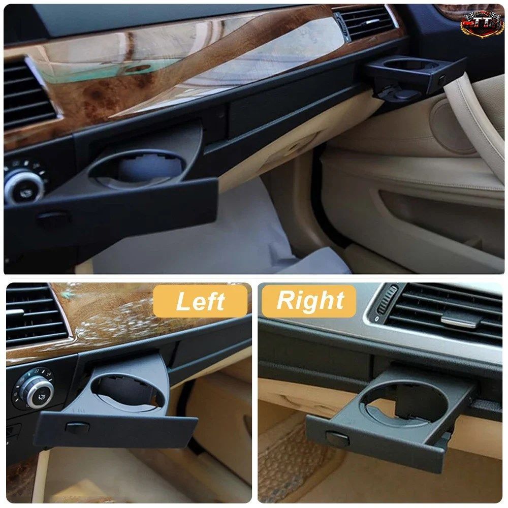 センターコンソールカップホルダー BMW E60 5シリーズ 2004-2010 - ダイレクトドリンクボトルラック 51459125622/51459125626
