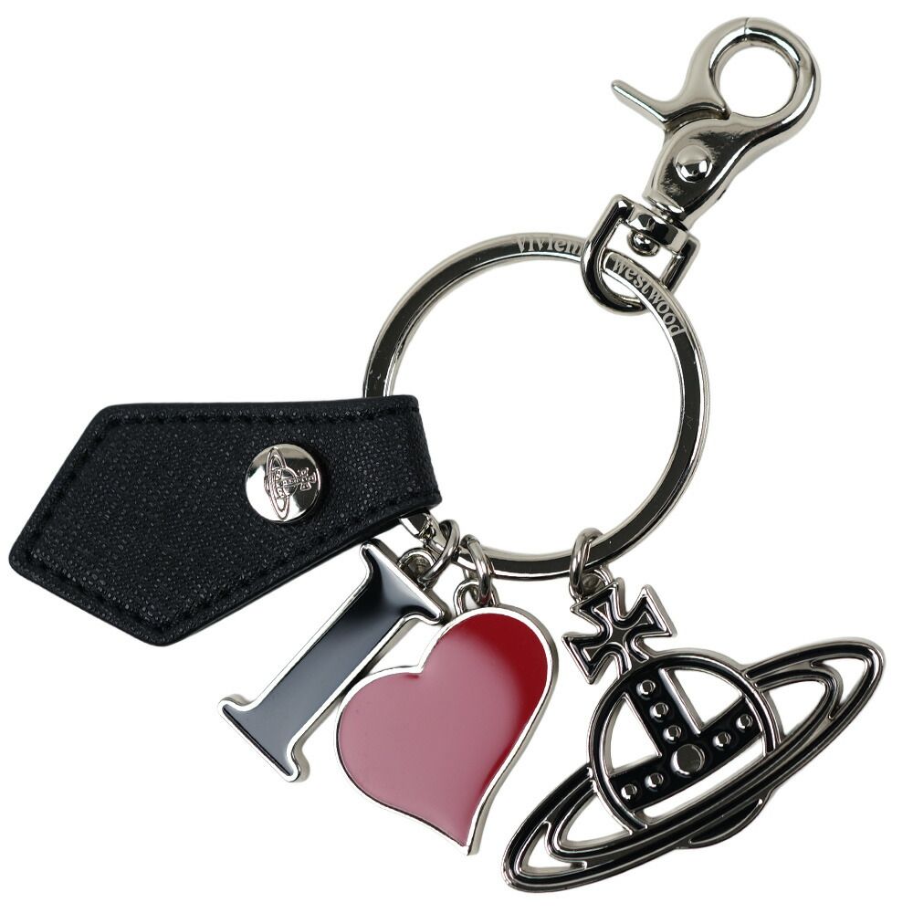 ヴィヴィアンウエストウッド キーリング キーホルダー レディース メタルチャーム サフィアーノ アイラブオーブ ハート Vivienne Westwood SAFFIANO I LOVE ORB KEYRING 82030082-S000B-N401