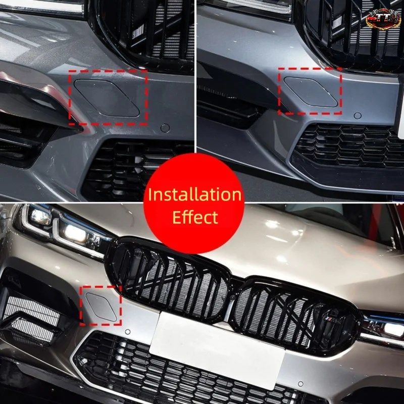 BMW F90 LCI M5 2021-2023 牽引フックカバー - フロントバンパートリム（ホワイト/シルバー/グレー）純正部品番号：51118746626