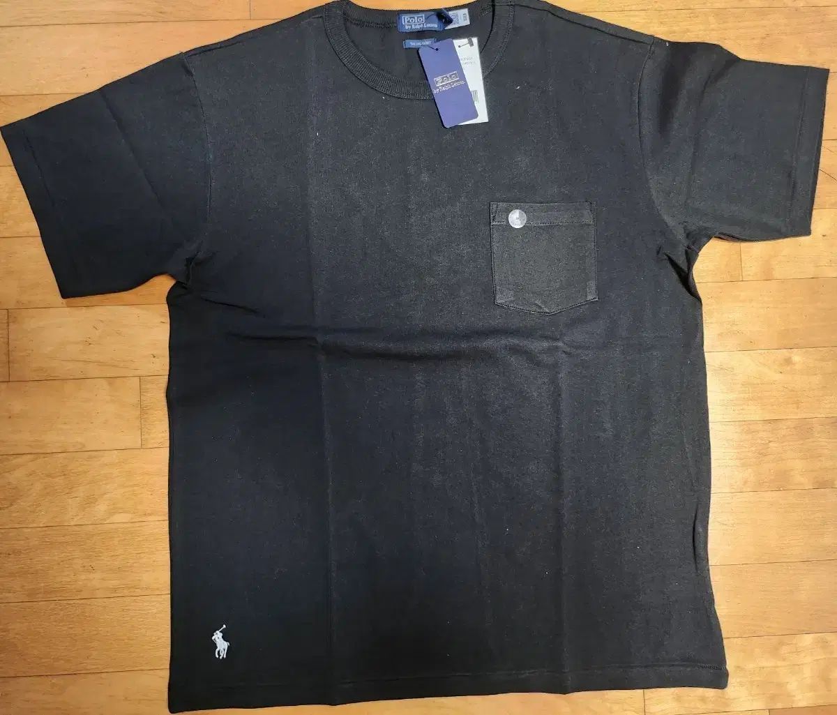 新品 ポロラルフローレン BIGフィット ジャージー ポケット 半袖Tシャツ ブラック M
