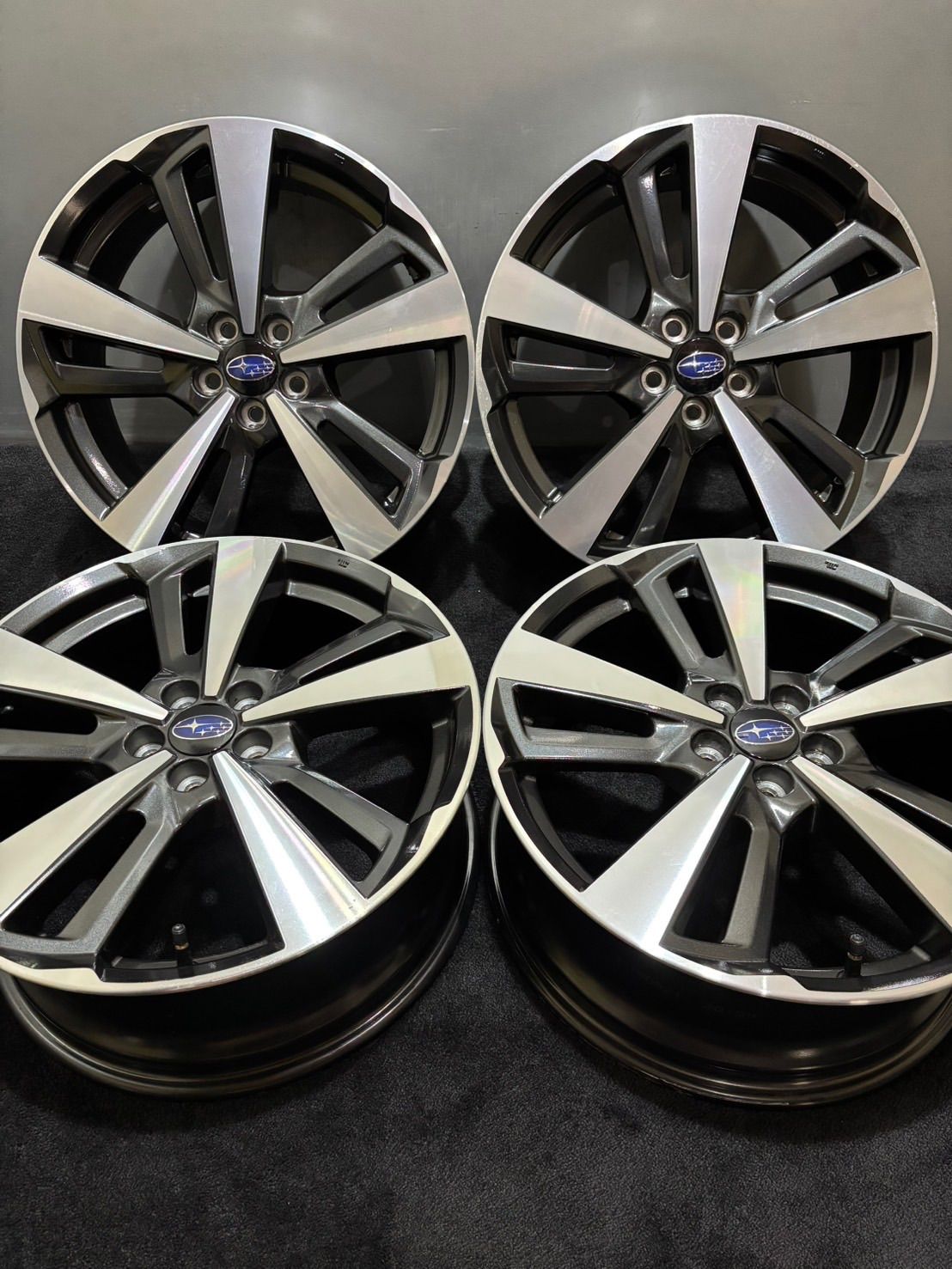 ★スバル インプレッサ スポーツ 純正 18インチ 7.5J +55 100 5H アルミホイール 4本 BRZ XV フォレスター (1-M644)