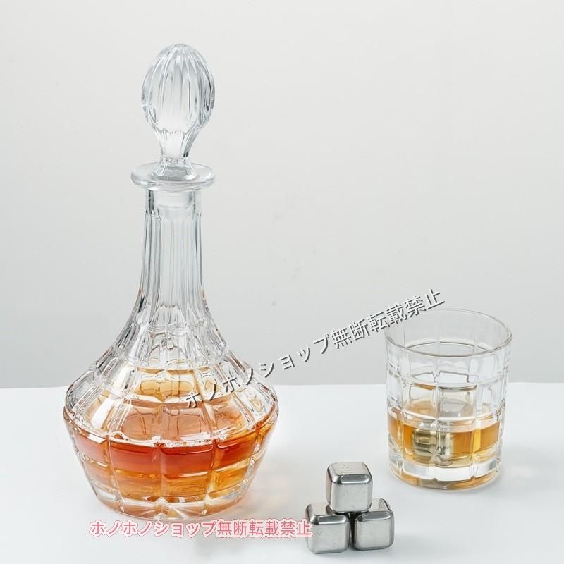 新品特価ウイスキーデカンタ 酒デキャンタ ヴィンテージ風　ウィスキーボトル ブランデー?鉛フリー ウイスキーグラス ロックグラス　750mlデカンタ+グラス２個セット