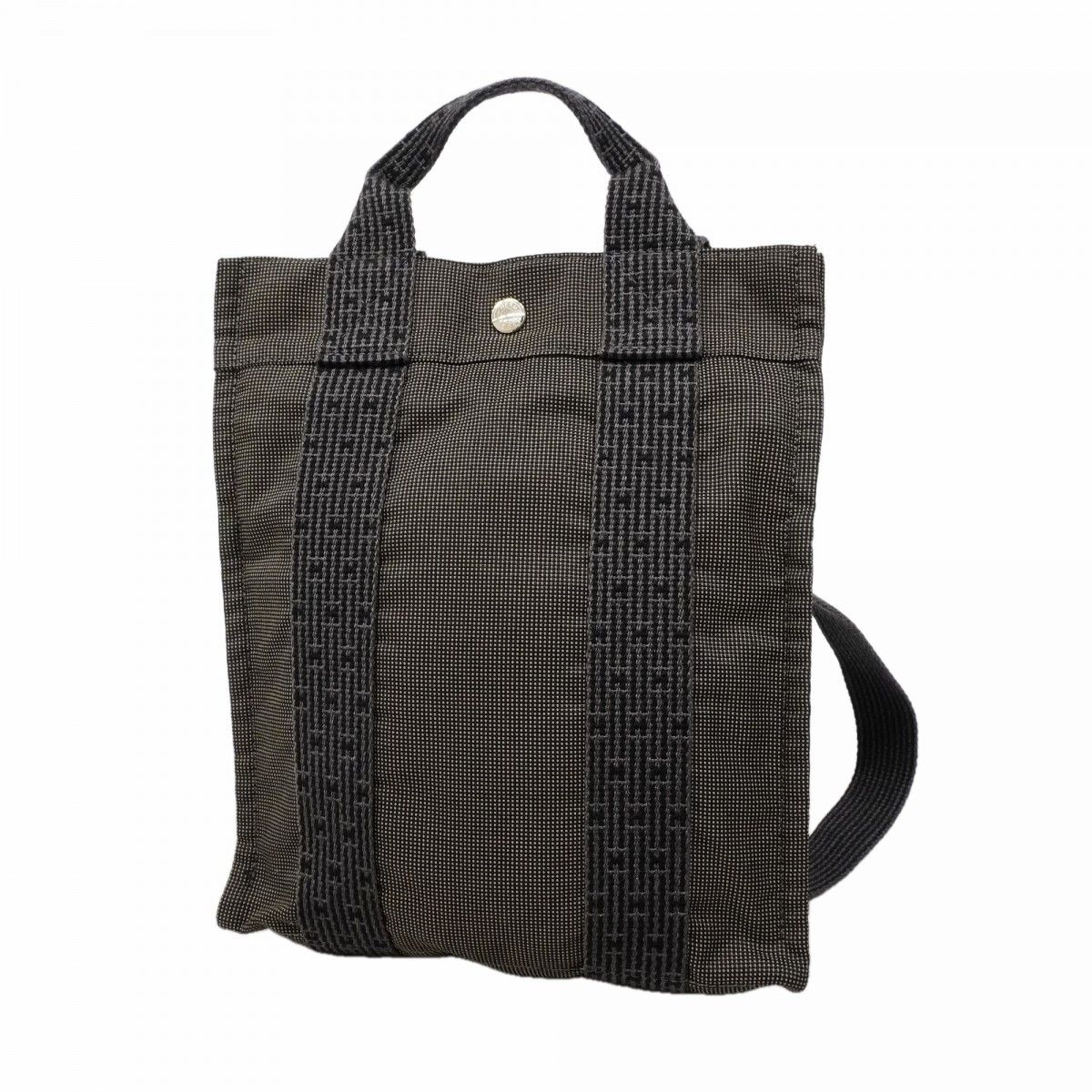 【6fd5096-k】エルメス リュック・デイパック エールラインアドPM キャンバス グレー シルバー金具【中古】レディース
