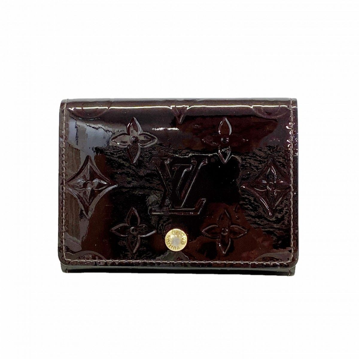 【6fd5109-k】ルイヴィトン カードケース ヴェルニ アンヴェロップカルトドゥヴィジット M91540 アマラント【中古】レディース