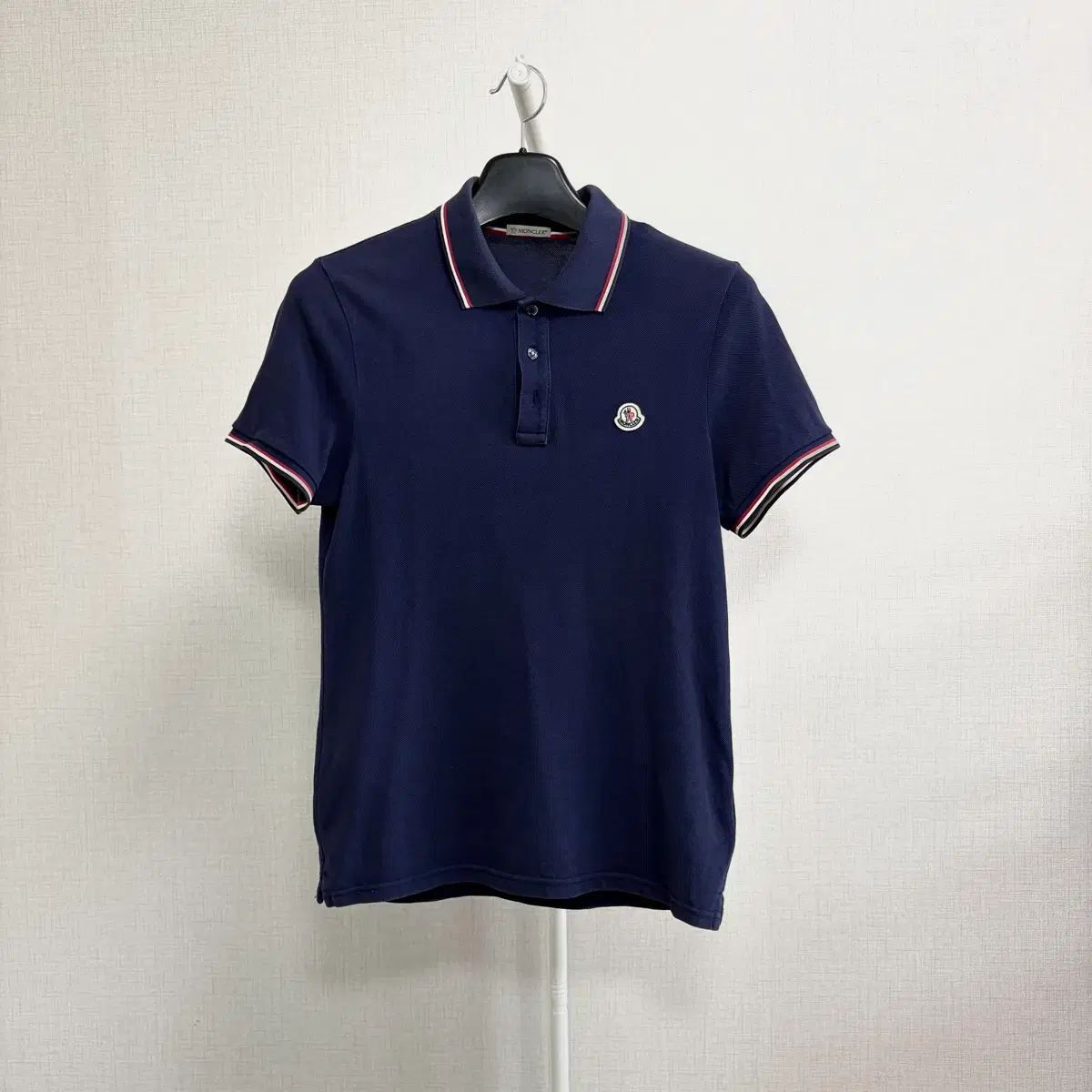 正規品/S MONCLER モンクレール ワッペン カラーTシャツ ネイビー