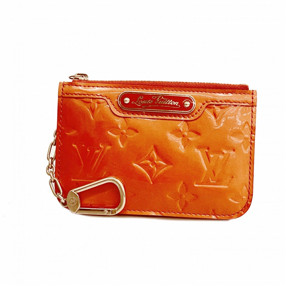 【6fd5150-k】ルイヴィトン コインケース ヴェルニ ポシェットクレNＭ M93638 オレンジサンセット【中古】レディース