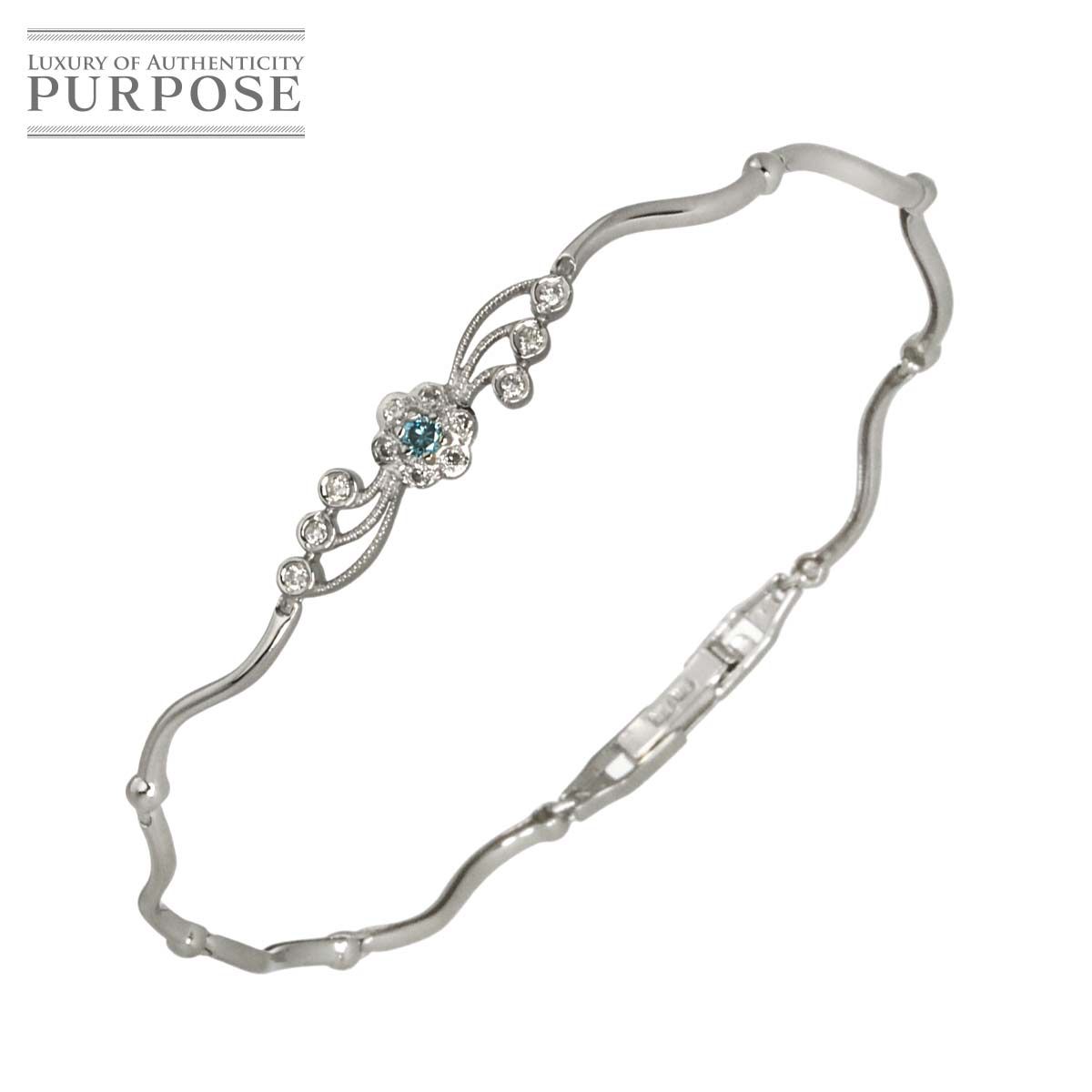ダイヤ 0.16ct ブレスレット 17cm K18 WG ホワイトゴールド 750 Diamond Bracelet 90329612