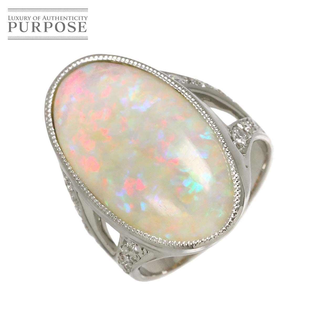 リング 11号 オパール ダイヤ 0.272ct Pt プラチナ 指輪 Opal Ring 90329723 97,900円