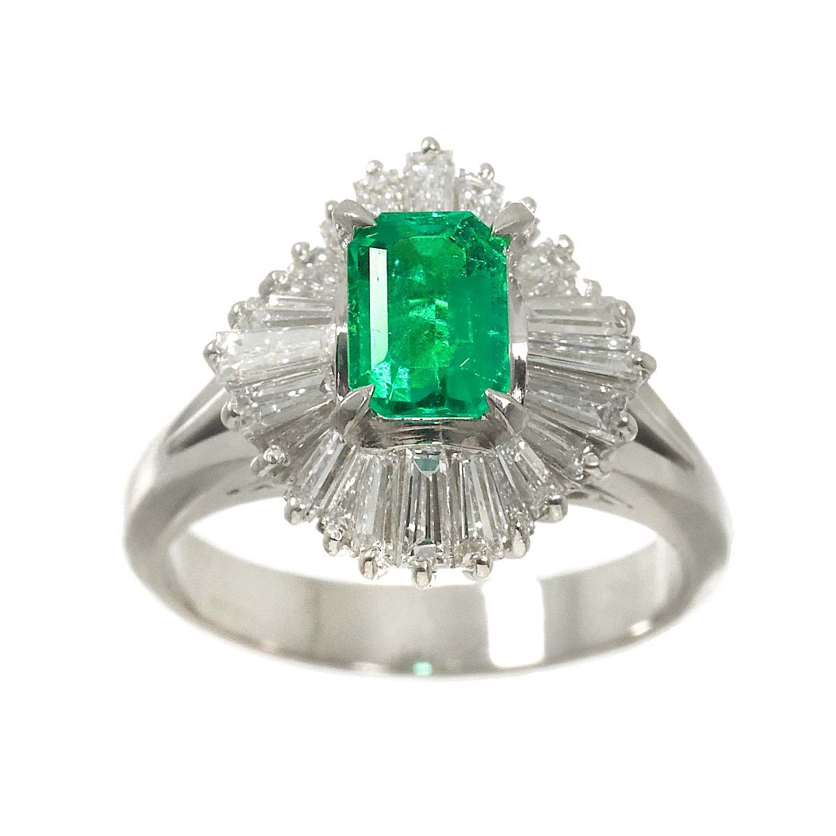 リング 11.5号 エメラルド 0.86ct ダイヤ 1.15ct Pt プラチナ 指輪