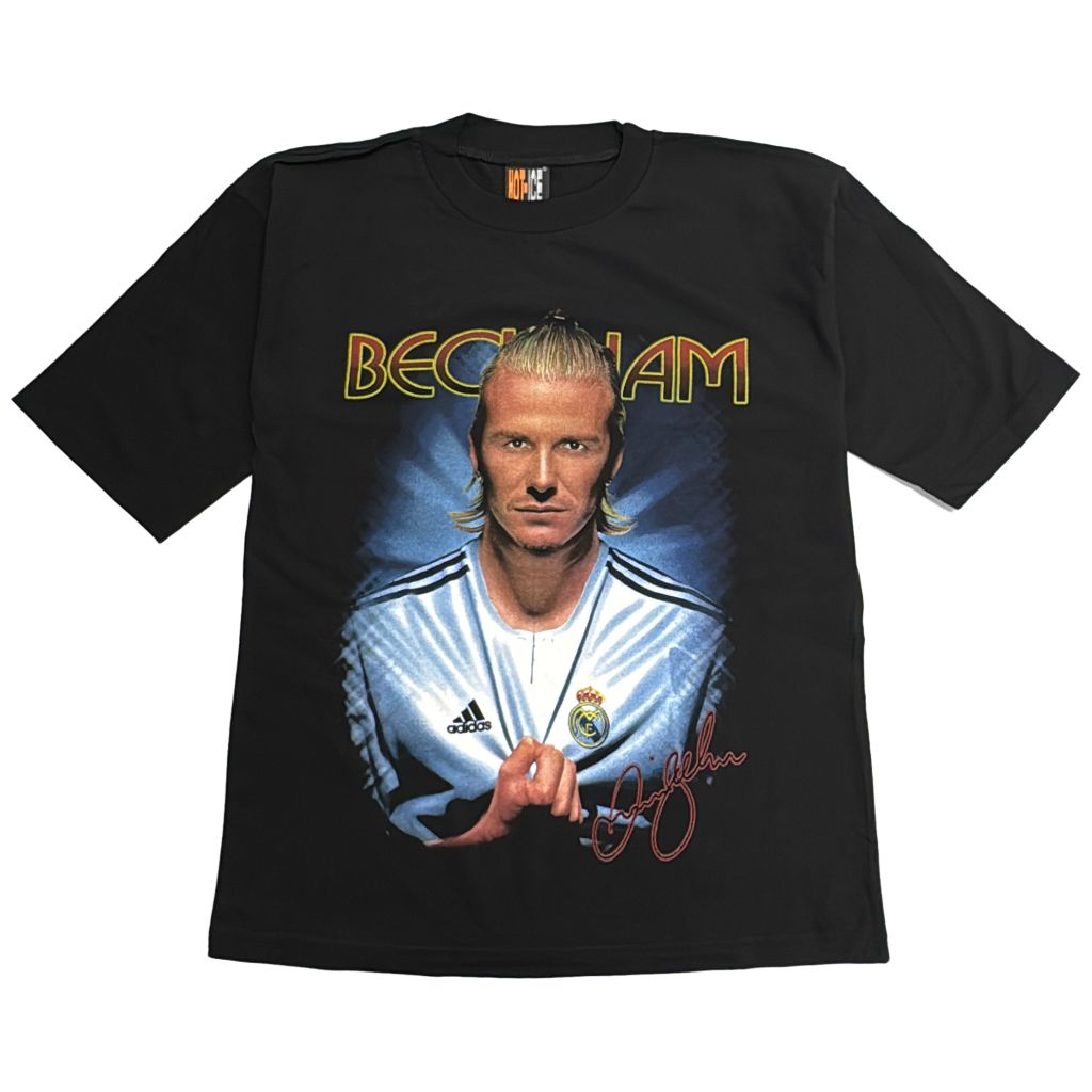00年代 レアル・マドリード デビッド・ベッカム 半袖Ｔシャツ プロチーム サッカー ブラック(メンズ L)中古 古着 Y4365