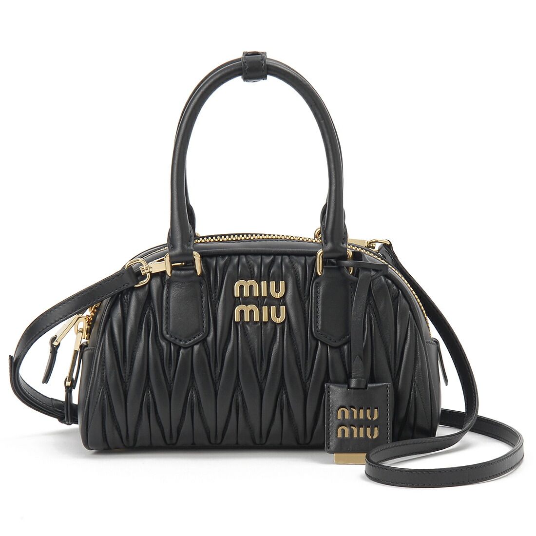 ミュウミュウ MIU MIU ハンドバッグ レディース ブラック 5BB191AN88F0002OLO MATELASSE マテラッセ