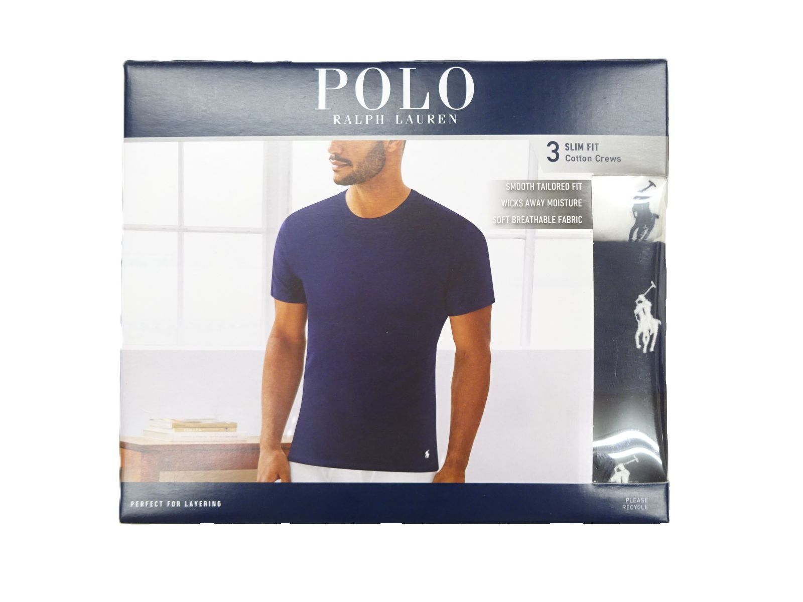 3枚セット【未使用2試着1】POLO RALPH LAUREN XS スリムフィット Tシャツ 黒 白 ネイビー