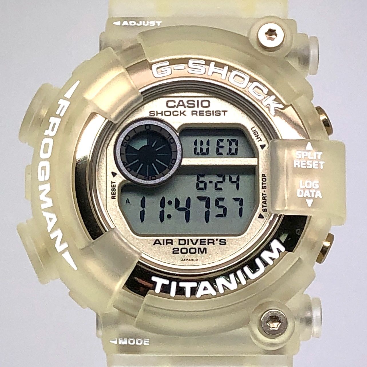 G-SHOCK ジーショック DW-8201WC-9T FROGMAN WCCS フロッグマン マンタEL スケルトン チタン ゴールド金具 1998年6月発売