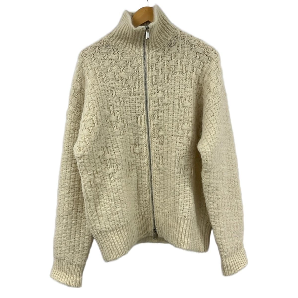 JILSANDER(ジルサンダー) ブルゾン サイズ48 M メンズ美品 - J47HP0010 アイボリー 長袖/ニット/ジップアップ/秋/冬
